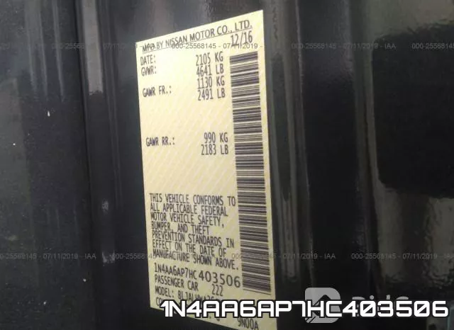 1N4AA6AP7HC403506 фото 9