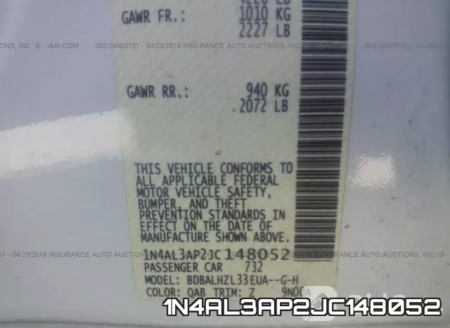 1N4AL3AP2JC148052 фото 10