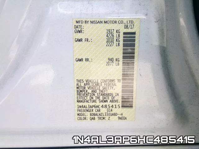 1N4AL3AP6HC485415 фото 2