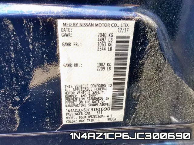 1N4AZ1CP6JC300690 фото 2