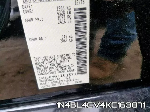 1N4BL4CV4KC163871 фото 2