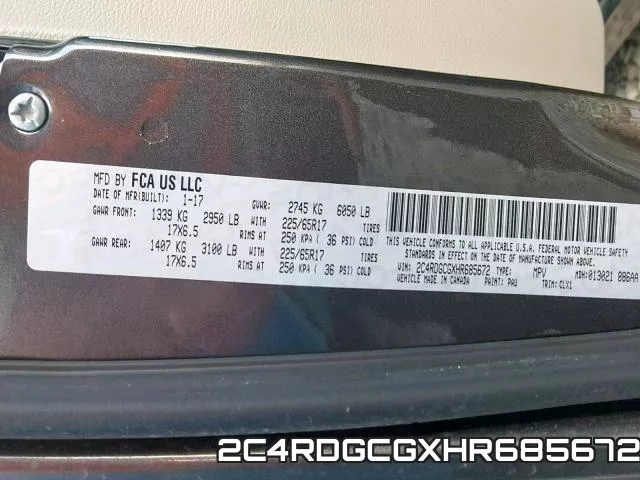 2C4RDGCGXHR685672 фото 2