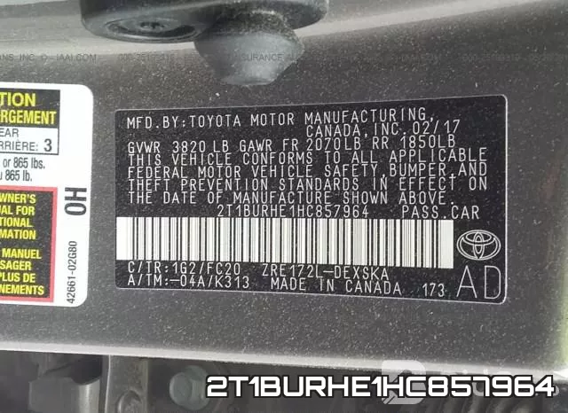 2T1BURHE1HC857964 фото 10