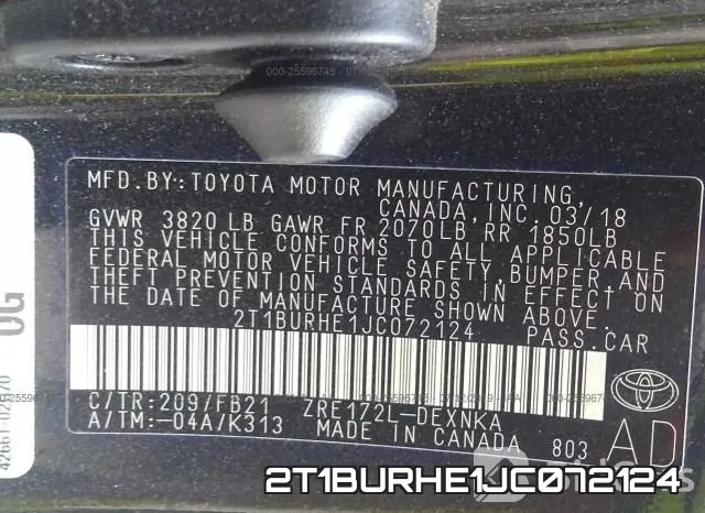 2T1BURHE1JC072124 фото 10