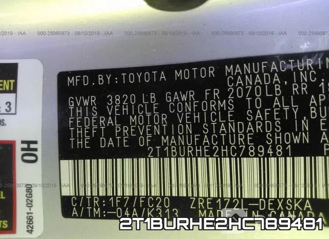 2T1BURHE2HC789481 фото 10