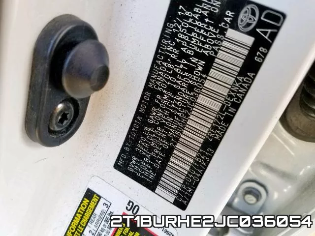 2T1BURHE2JC036054 фото 2