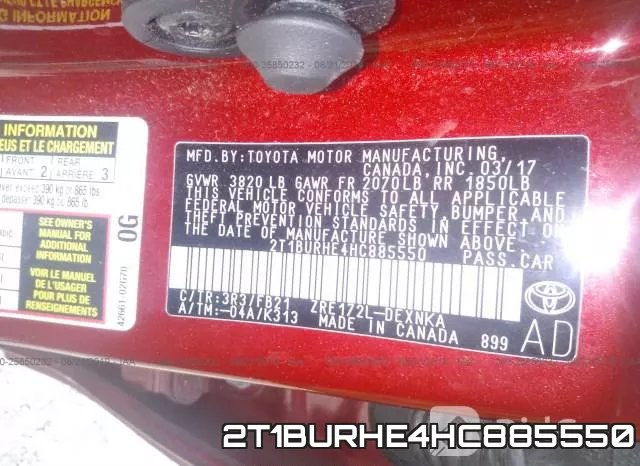 2T1BURHE4HC885550 фото 10