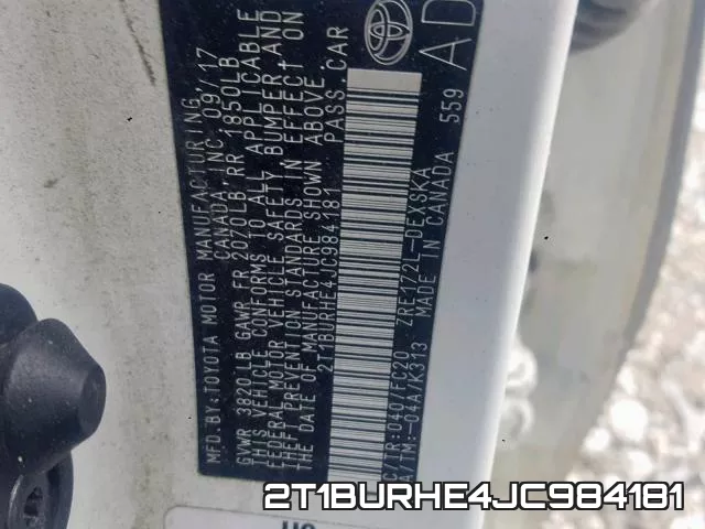 2T1BURHE4JC984181 фото 2