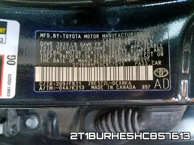 2T1BURHE5HC857613 фото 2