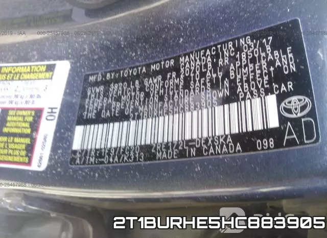 2T1BURHE5HC883905 фото 10