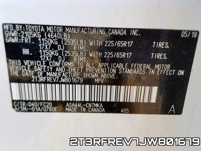 2T3RFREV7JW801679 фото 2
