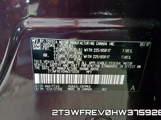2T3WFREV0HW375928 фото 2