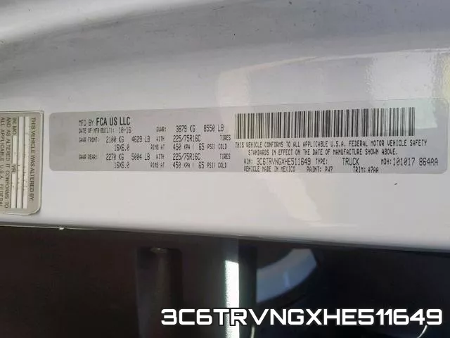 3C6TRVNGXHE511649 фото 2