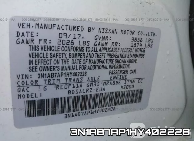 3N1AB7AP1HY402228 фото 10