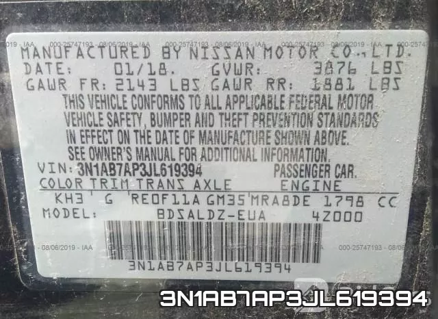3N1AB7AP3JL619394 фото 10