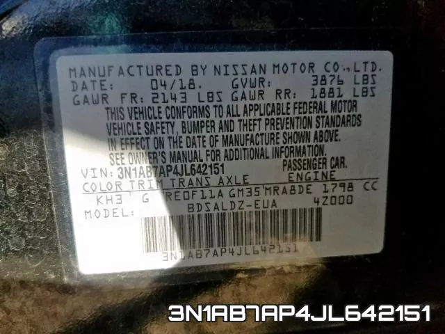 3N1AB7AP4JL642151 фото 2