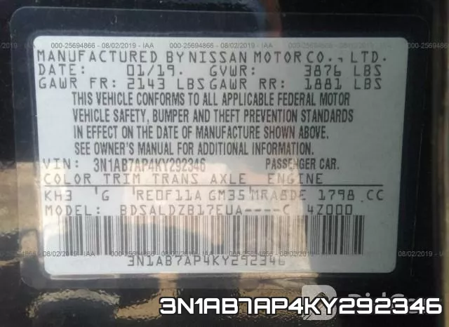 3N1AB7AP4KY292346 фото 10