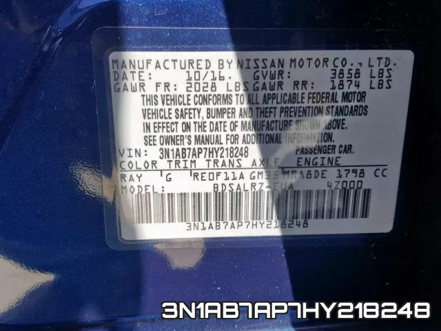 3N1AB7AP7HY218248 фото 2