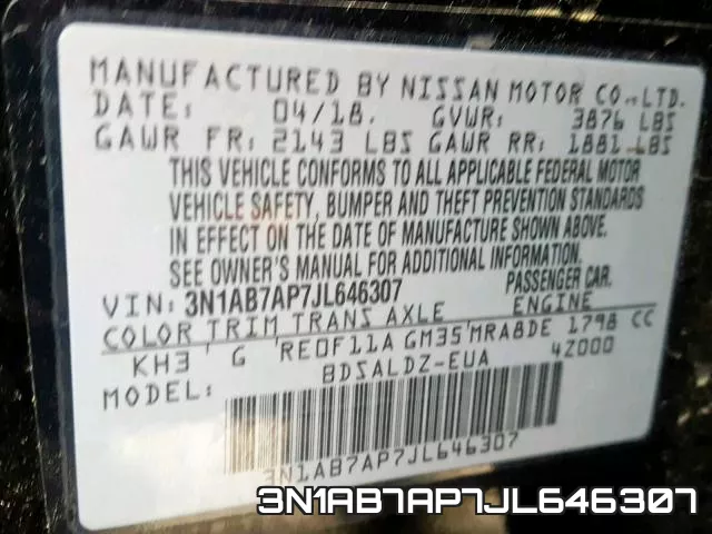 3N1AB7AP7JL646307 фото 2