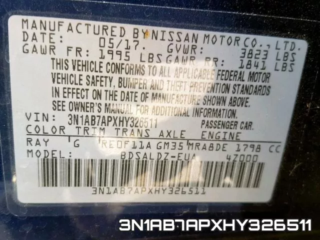 3N1AB7APXHY326511 фото 2