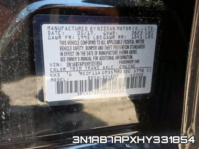 3N1AB7APXHY331854 фото 2