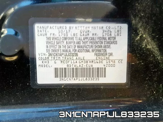 3N1CN7AP1JL833235 фото 2