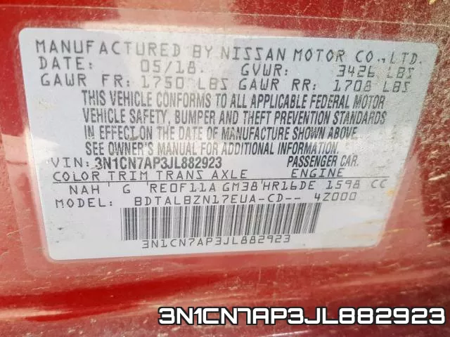 3N1CN7AP3JL882923 фото 2