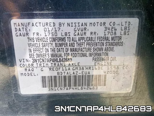 3N1CN7AP4HL842683 фото 2