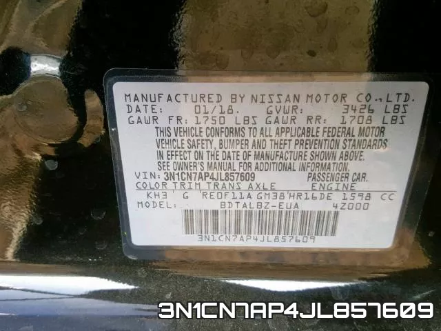 3N1CN7AP4JL857609 фото 2