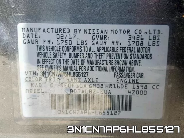3N1CN7AP6HL855127 фото 2