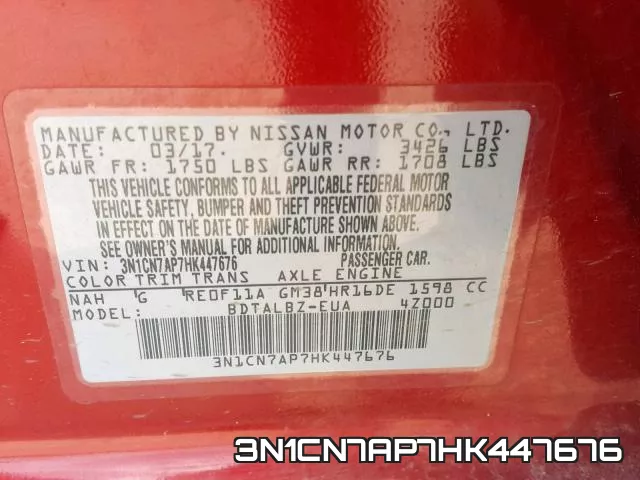 3N1CN7AP7HK447676 фото 2
