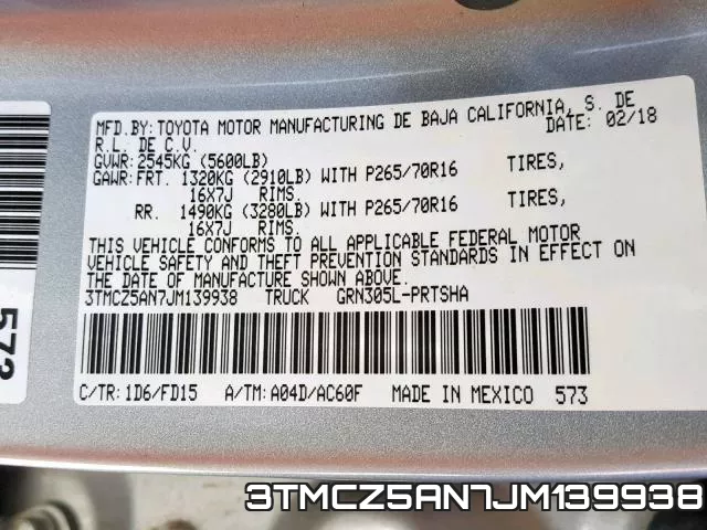 3TMCZ5AN7JM139938 фото 2