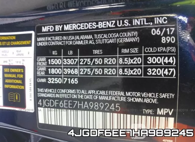 4JGDF6EE7HA989245 фото 10