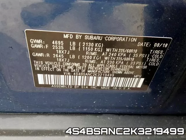 4S4BSANC2K3219499 фото 2
