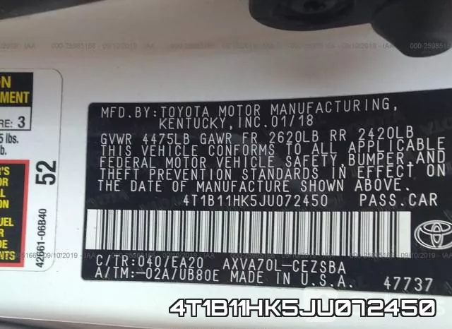 4T1B11HK5JU072450 фото 10