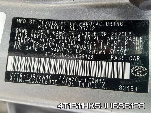 4T1B11HK5JU636128 фото 2