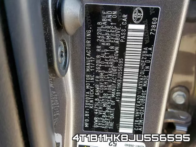 4T1B11HK8JU556595 фото 2