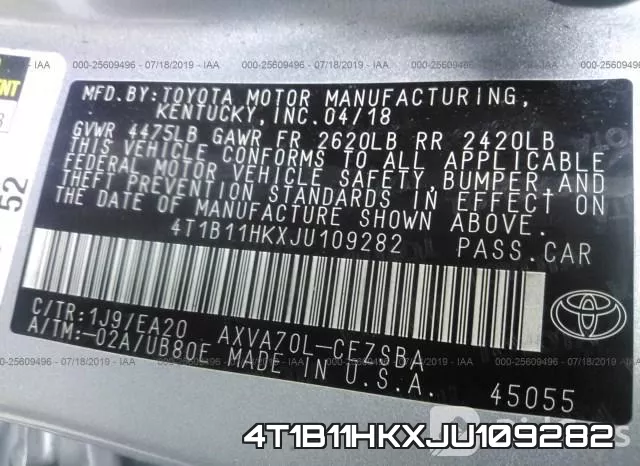 4T1B11HKXJU109282 фото 10