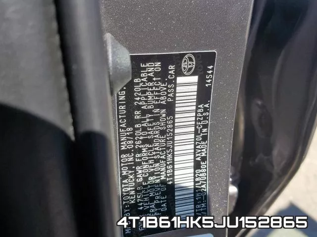 4T1B61HK5JU152865 фото 2