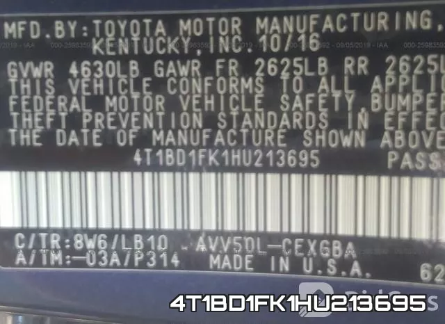 4T1BD1FK1HU213695 фото 10