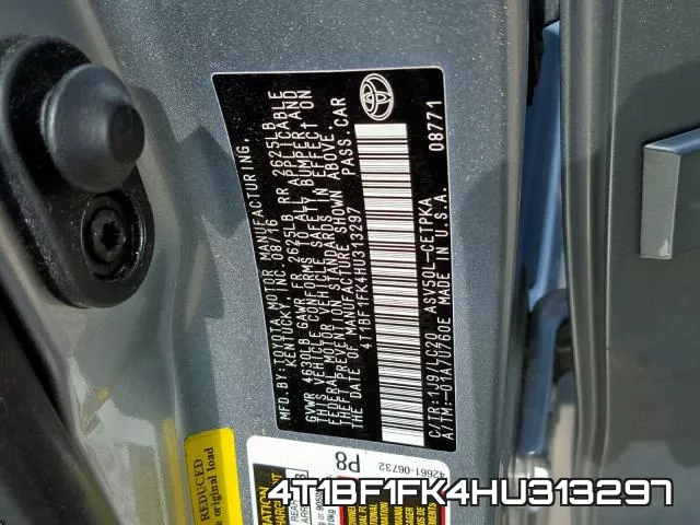 4T1BF1FK4HU313297 фото 2