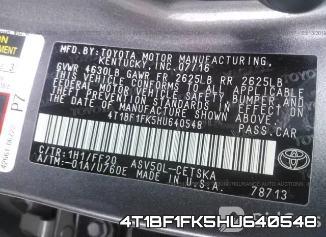 4T1BF1FK5HU640548 фото 10