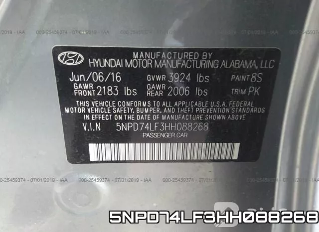 5NPD74LF3HH088268 фото 10