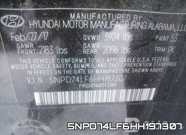 5NPD74LF6HH197307 фото 10