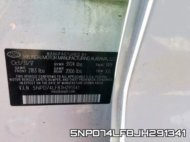 5NPD74LF8JH291341 фото 2
