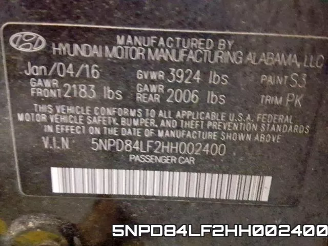 5NPD84LF2HH002400 фото 2