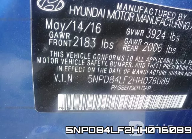 5NPD84LF2HH076089 фото 10
