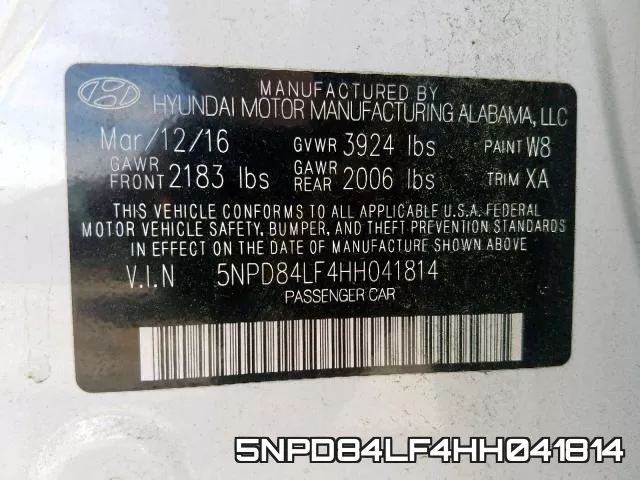 5NPD84LF4HH041814 фото 2