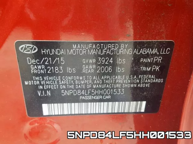 5NPD84LF5HH001533 фото 2