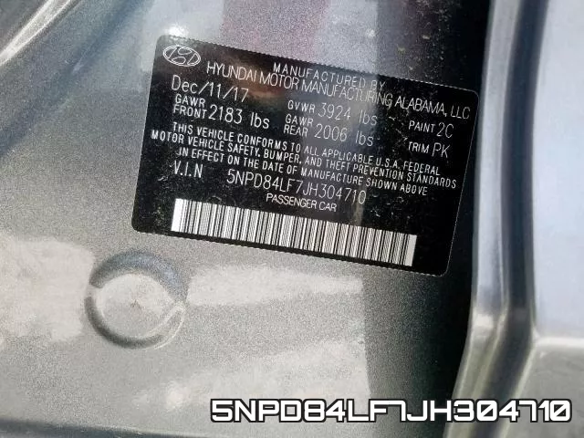 5NPD84LF7JH304710 фото 2